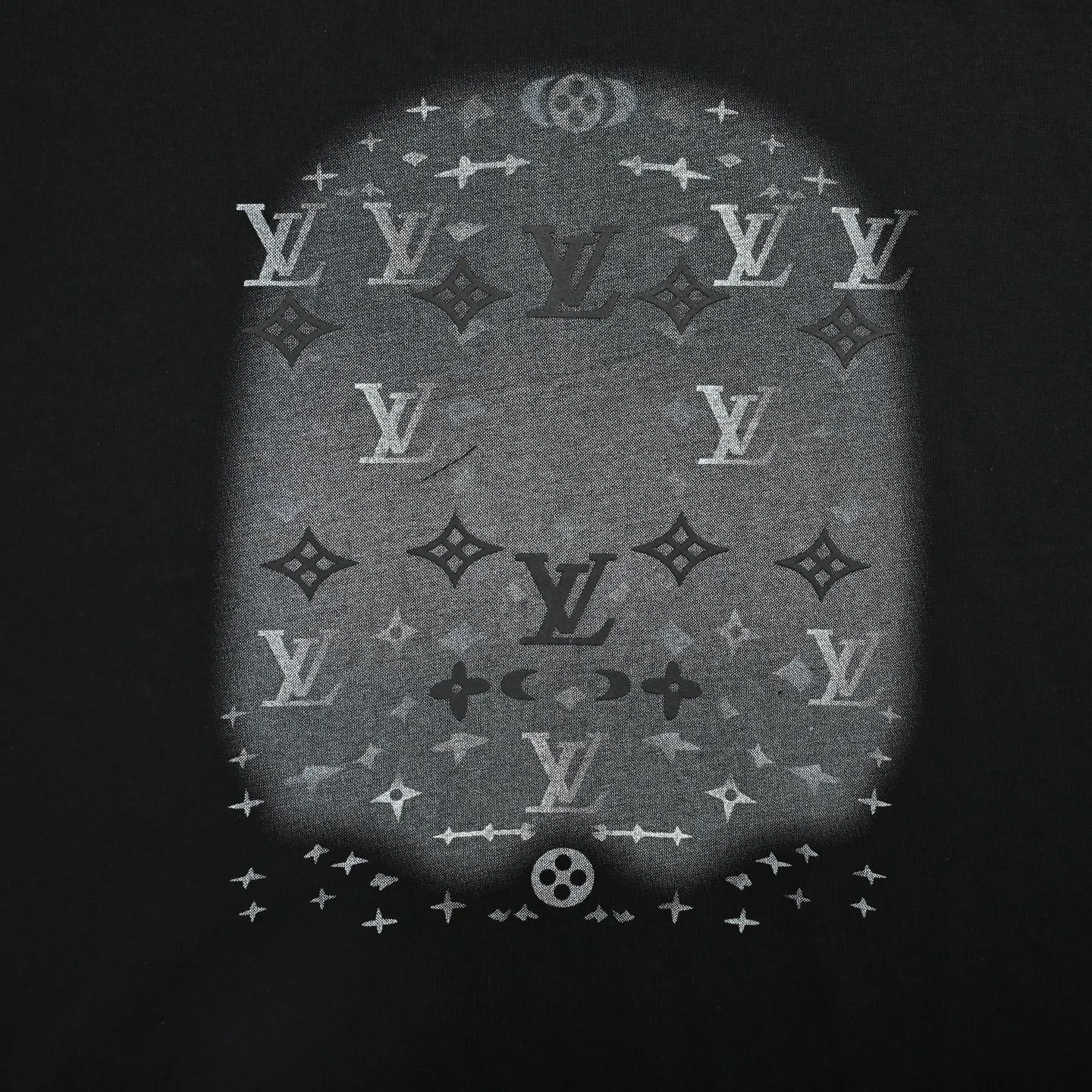Louis Vuitton/Louis Vuitton ink rendering printed decorative short sleeves